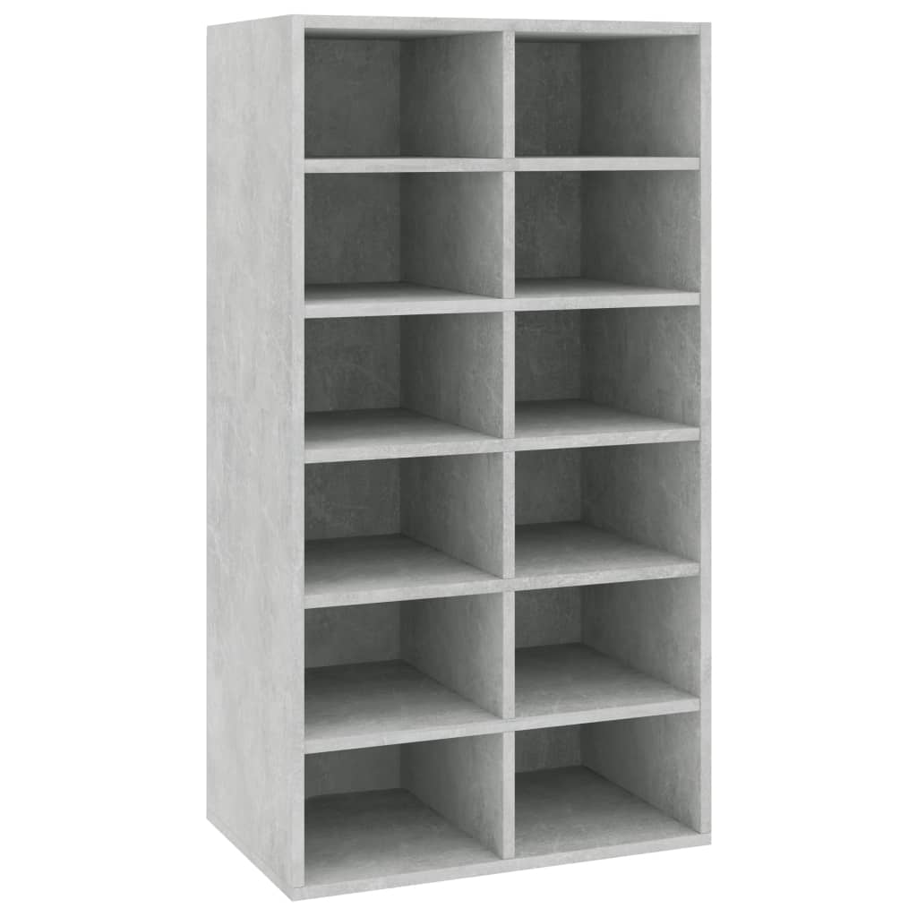Schoenenrek 54x34x100,5 cm bewerkt hout betongrijs is nu te koop bij PeponiXL, paradijselijk wonen!