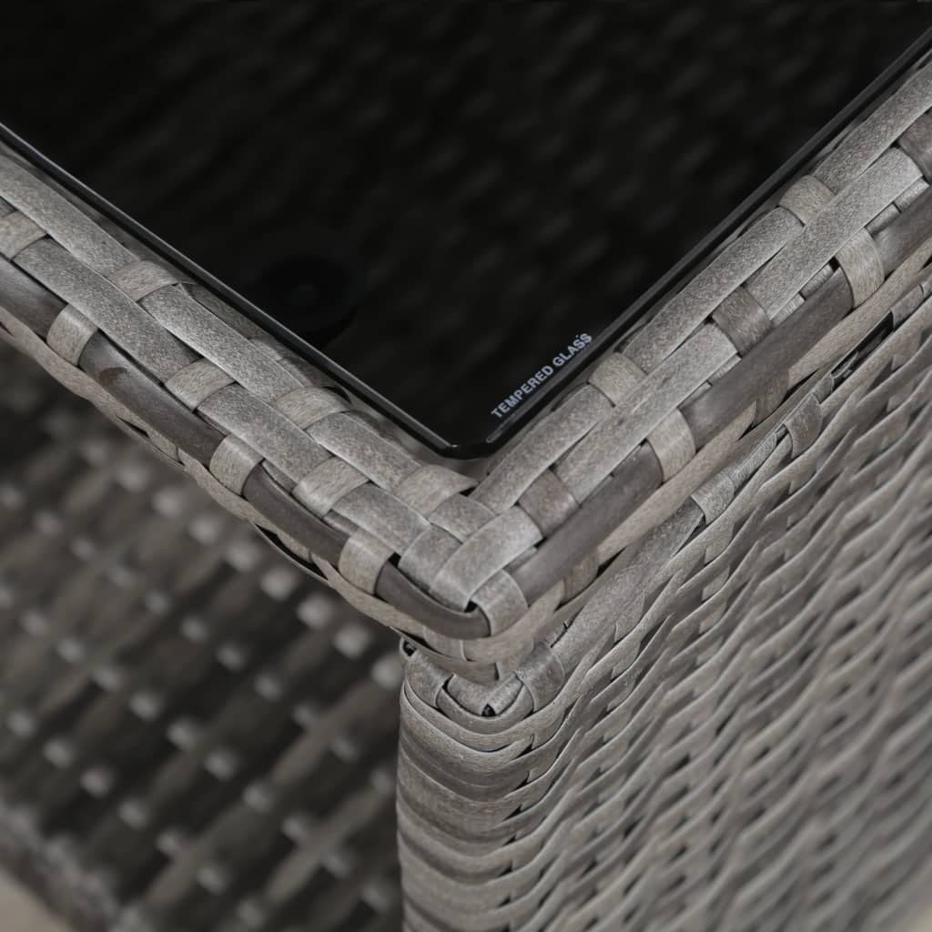 3-delige Bistroset met kussens poly rattan grijs is nu te koop bij PeponiXL, paradijselijk wonen!