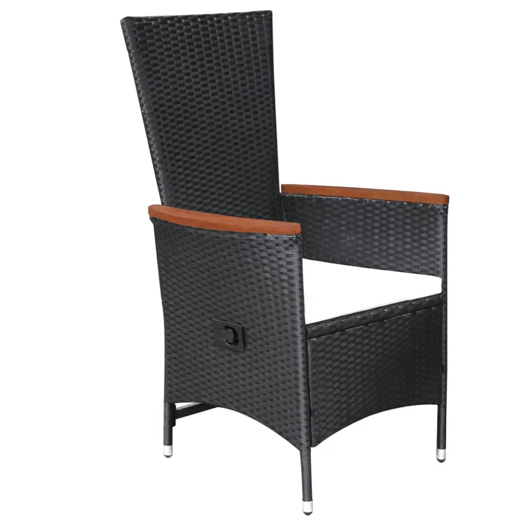 9-delige Tuinset met kussens poly rattan zwart is nu te koop bij PeponiXL, paradijselijk wonen!
