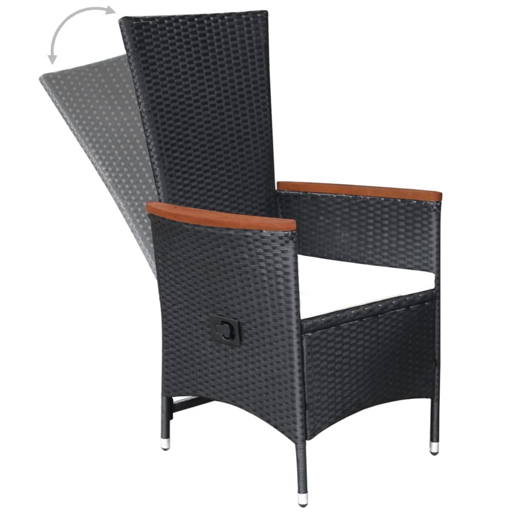 9-delige Tuinset met kussens poly rattan zwart is nu te koop bij PeponiXL, paradijselijk wonen!