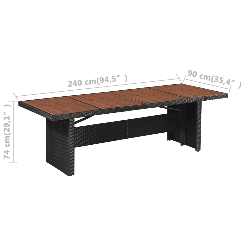 9-delige Tuinset met kussens poly rattan zwart is nu te koop bij PeponiXL, paradijselijk wonen!