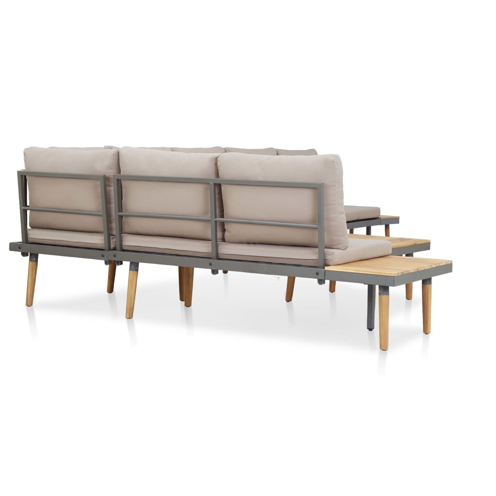 Loungeset 7-zits met kussens massief acaciahout bruin is nu te koop bij PeponiXL, paradijselijk wonen!