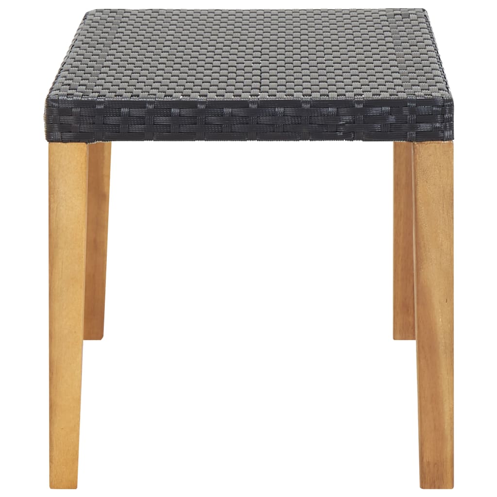 Tuinbank 120 cm poly rattan en massief acaciahout zwart is nu te koop bij PeponiXL, paradijselijk wonen!