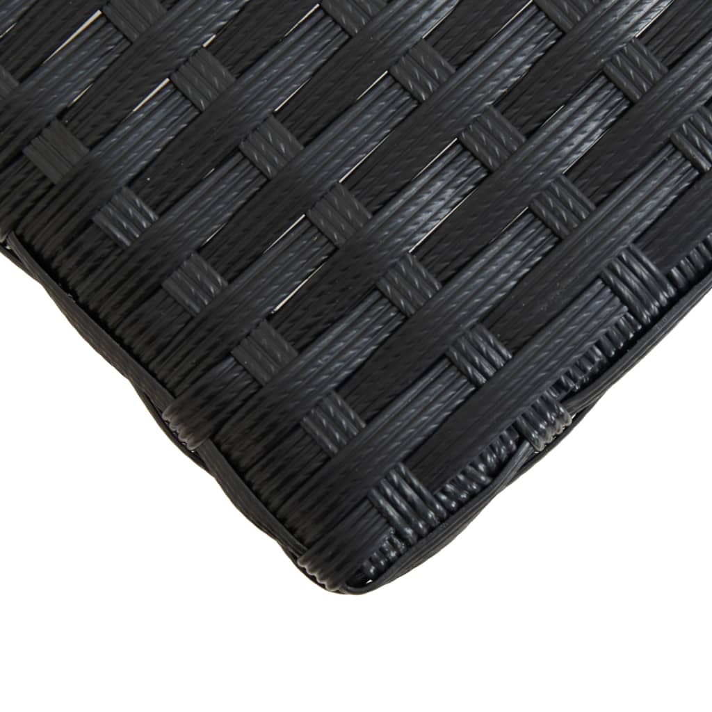 Tuinbank 120 cm poly rattan en massief acaciahout zwart is nu te koop bij PeponiXL, paradijselijk wonen!