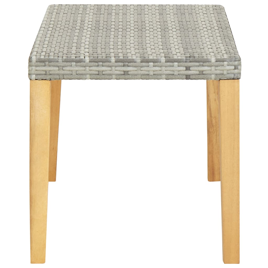 Tuinbank 120 cm poly rattan en massief acaciahout grijs is nu te koop bij PeponiXL, paradijselijk wonen!