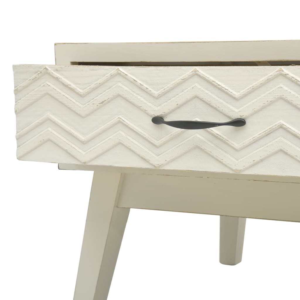 Salontafel met 2 lades 110x50x40 cm bewerkt hout grijs is nu te koop bij PeponiXL, paradijselijk wonen!