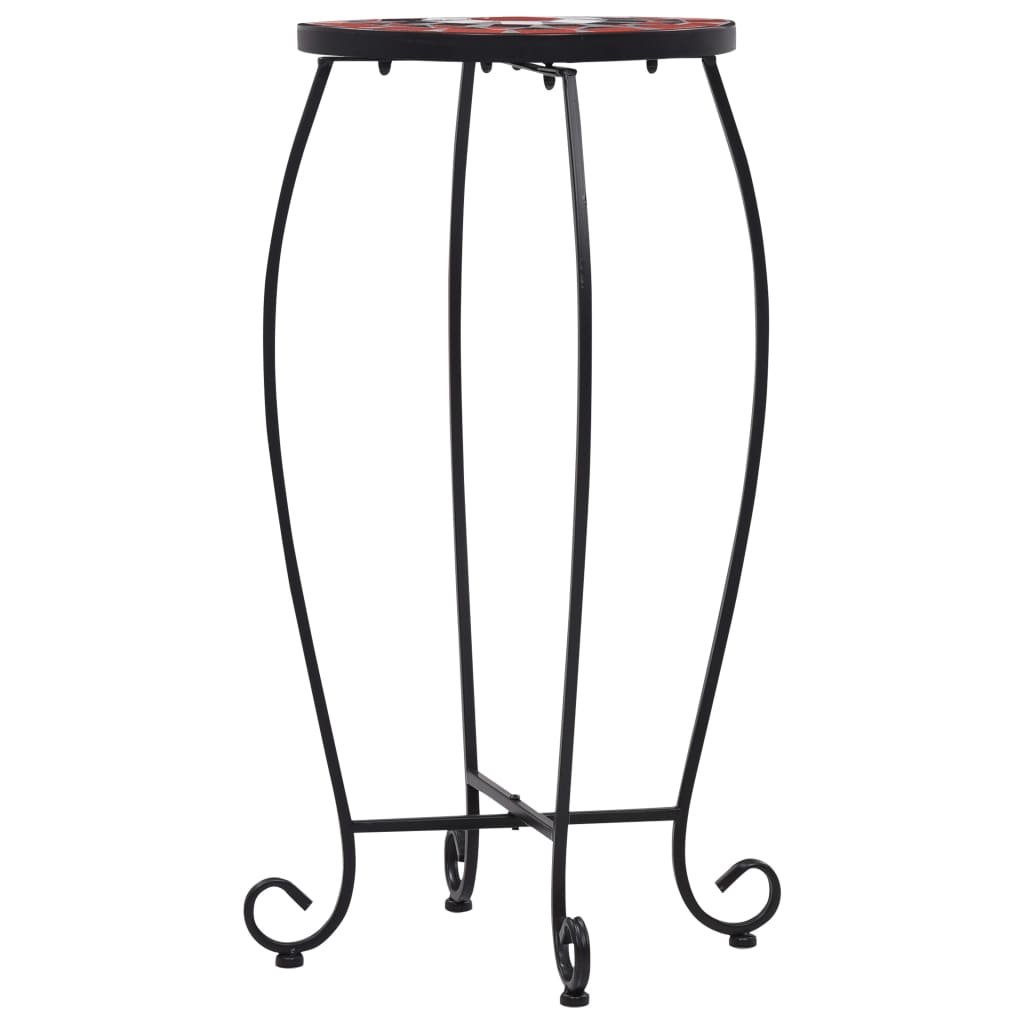 Bijzettafels mozaïek 3 st keramiek terracottakleurig en wit is nu te koop bij PeponiXL, paradijselijk wonen!