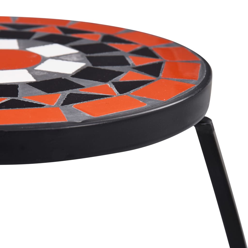 Bijzettafels mozaïek 3 st keramiek terracottakleurig en wit is nu te koop bij PeponiXL, paradijselijk wonen!