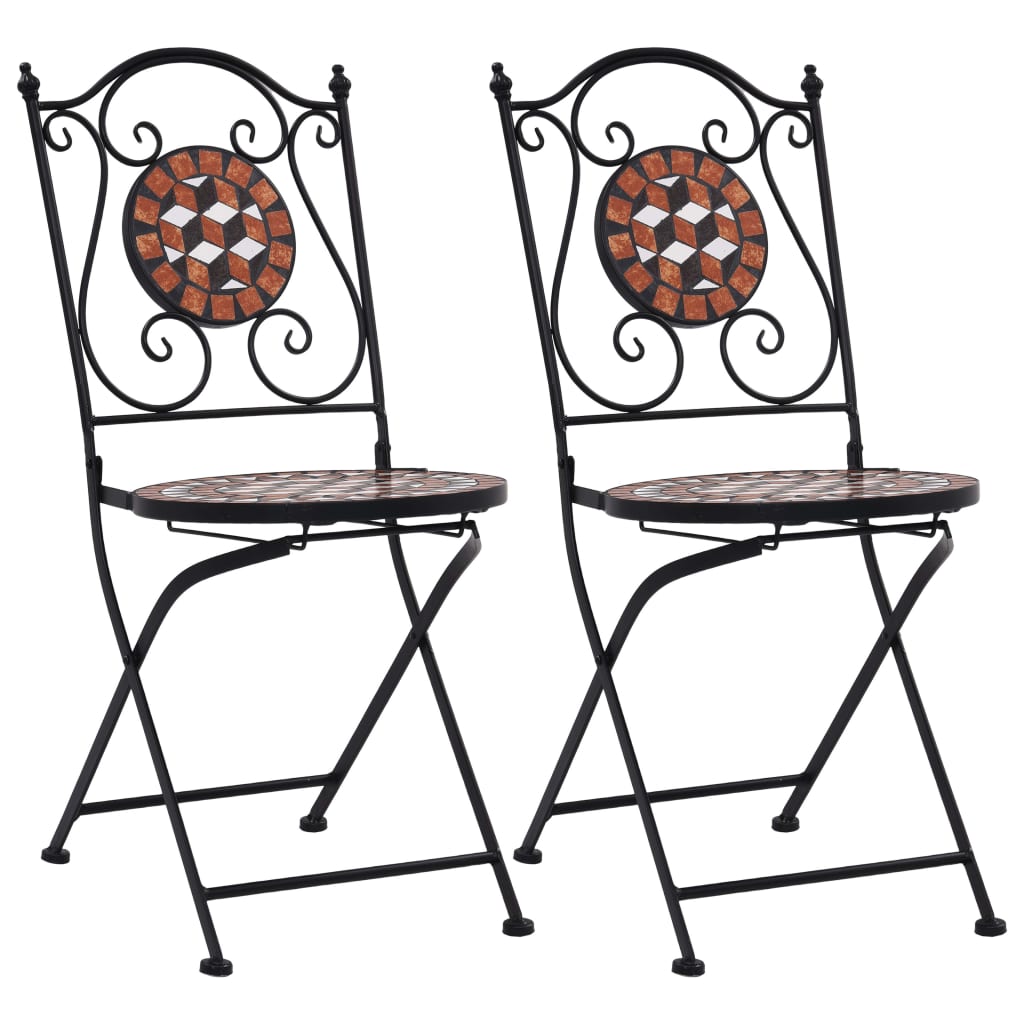Bistrostoelen mozaïek 2 st keramiek bruin is nu te koop bij PeponiXL, paradijselijk wonen!