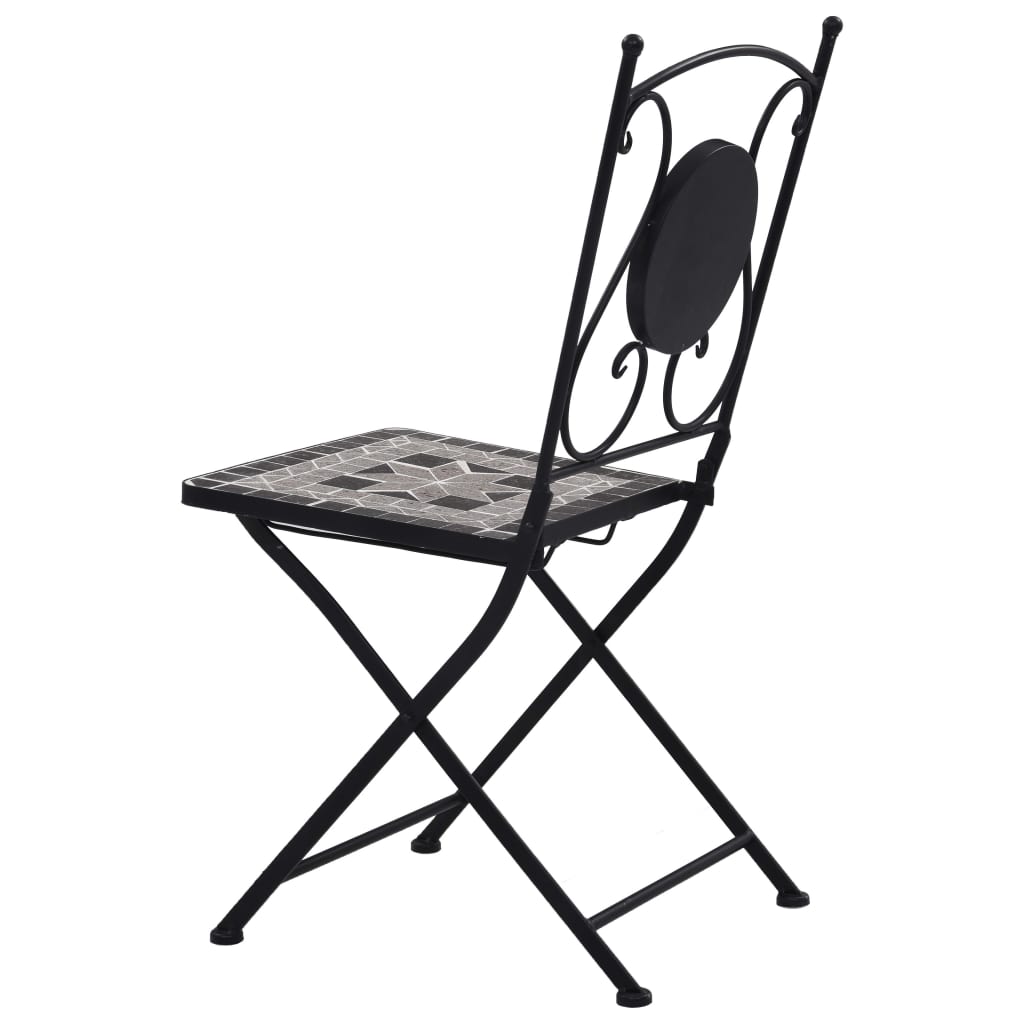Bistrostoelen mozaïek 2 st grijs is nu te koop bij PeponiXL, paradijselijk wonen!