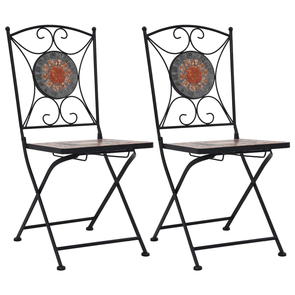 Bistrostoelen mozaïek 2 st oranje en grijs is nu te koop bij PeponiXL, paradijselijk wonen!