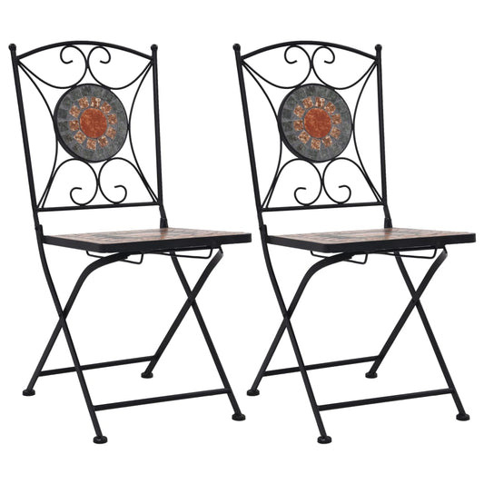 Bistrostoelen mozaïek 2 st oranje en grijs is nu te koop bij PeponiXL, paradijselijk wonen!