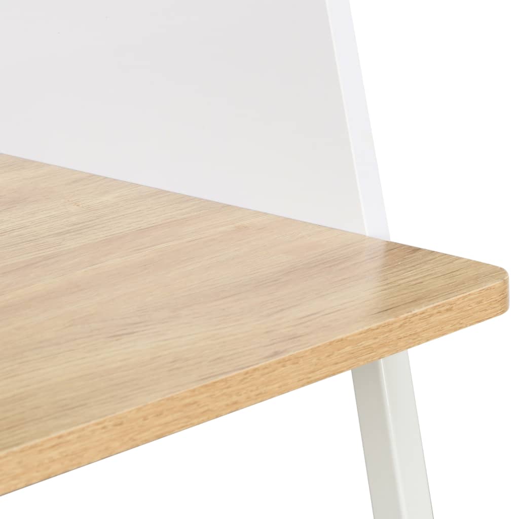 Bureau 90x60x88 cm wit en eikenkleurig is nu te koop bij PeponiXL, paradijselijk wonen!