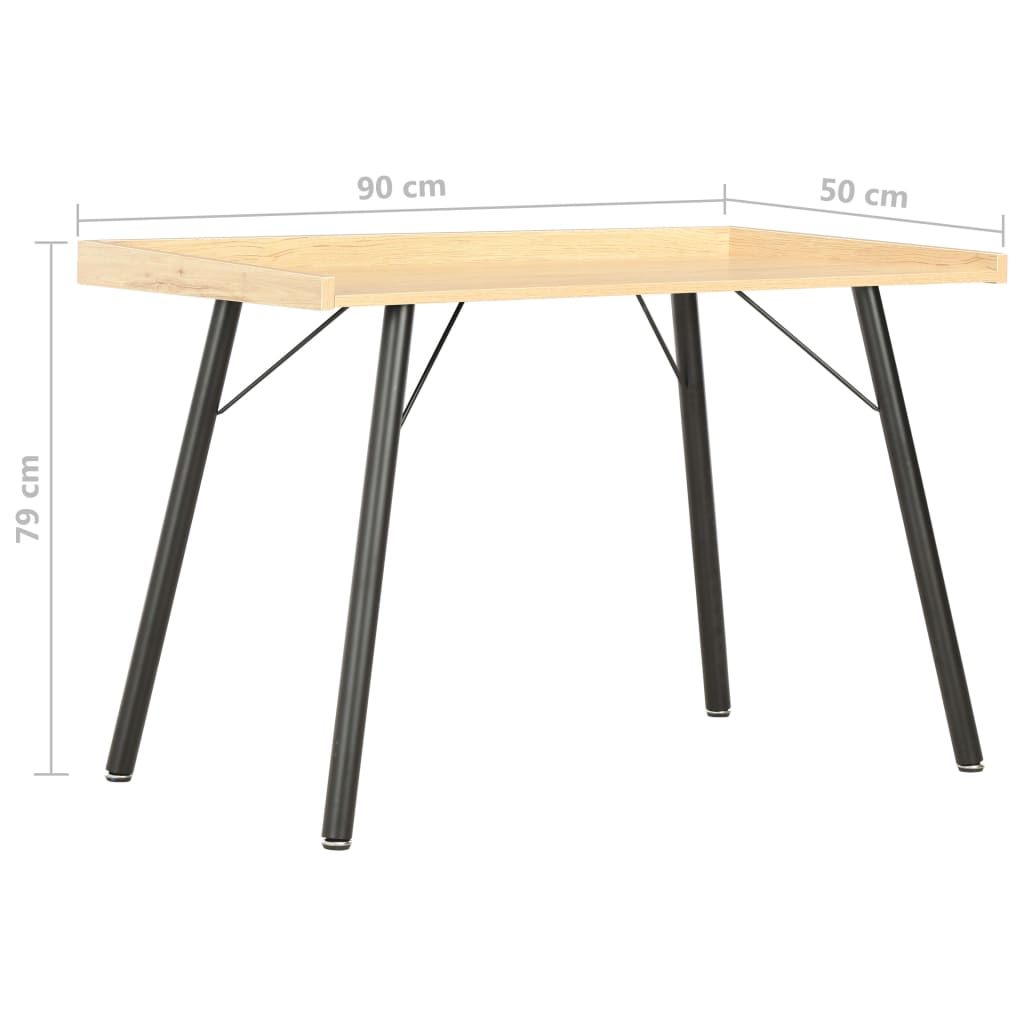 Bureau 90x50x79 cm eikenkleurig is nu te koop bij PeponiXL, paradijselijk wonen!