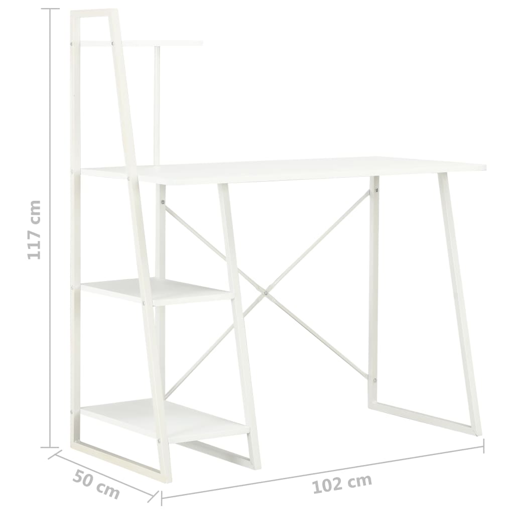 Bureau met schappen 102x50x117 cm wit is nu te koop bij PeponiXL, paradijselijk wonen!