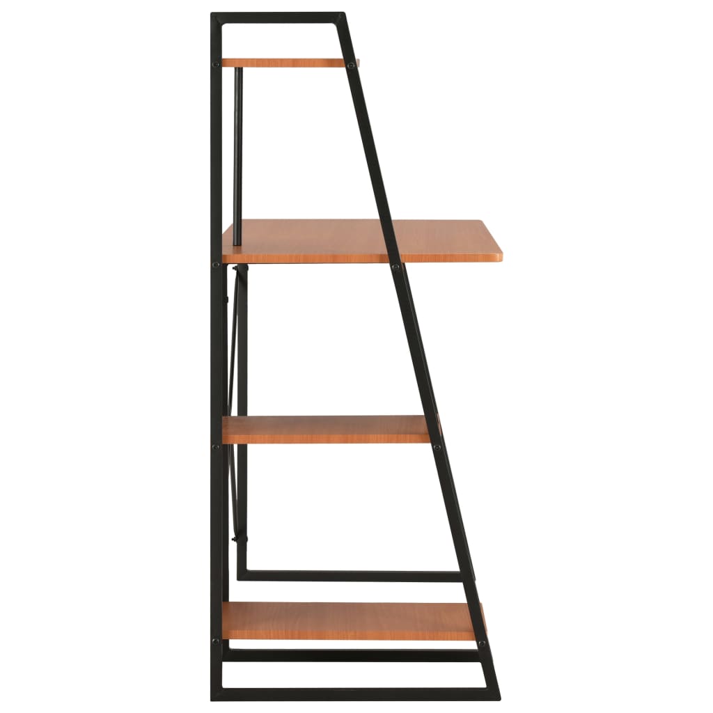 Bureau met schappen 102x50x117 cm zwart en bruin is nu te koop bij PeponiXL, paradijselijk wonen!