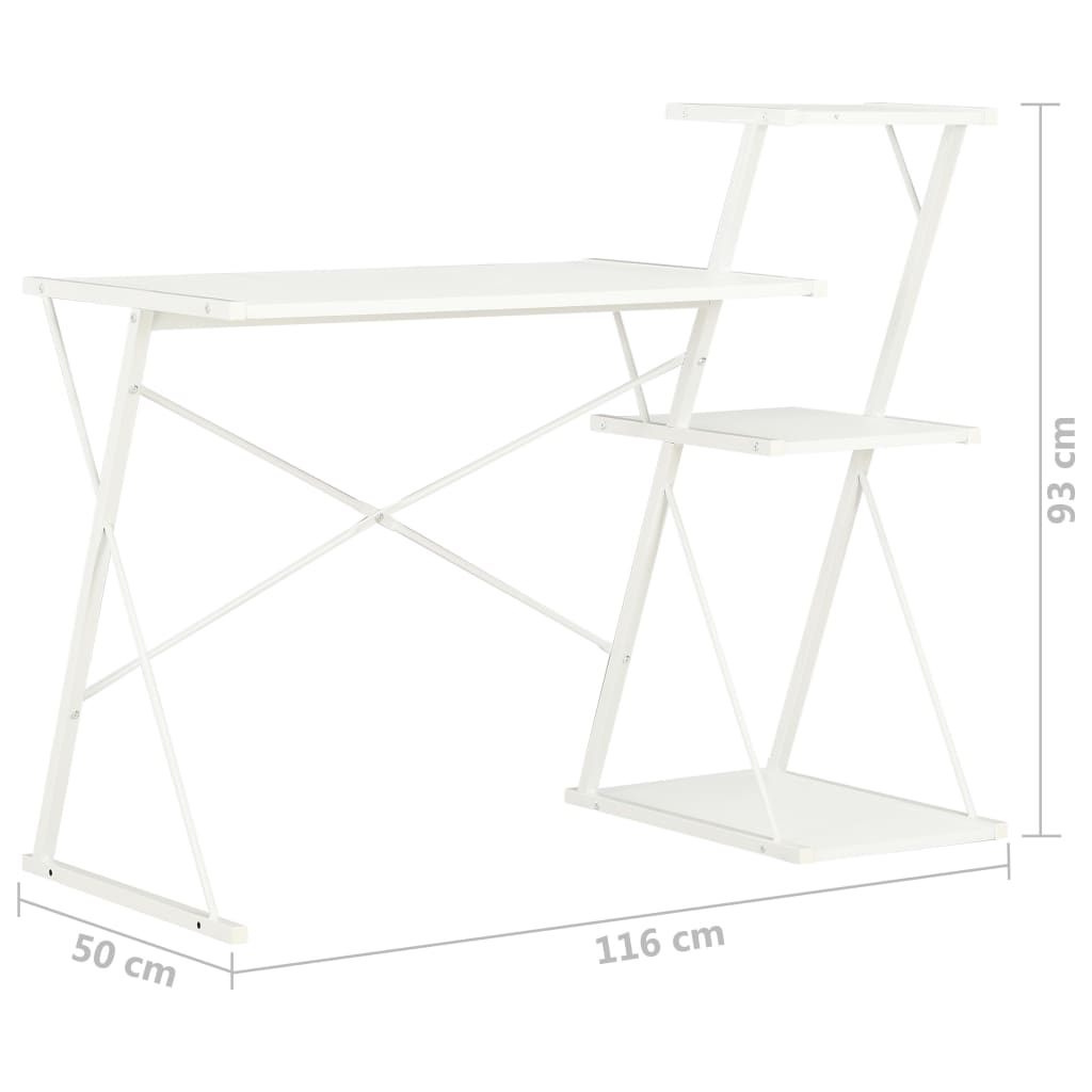 Bureau met schap 116x50x93 cm wit is nu te koop bij PeponiXL, paradijselijk wonen!