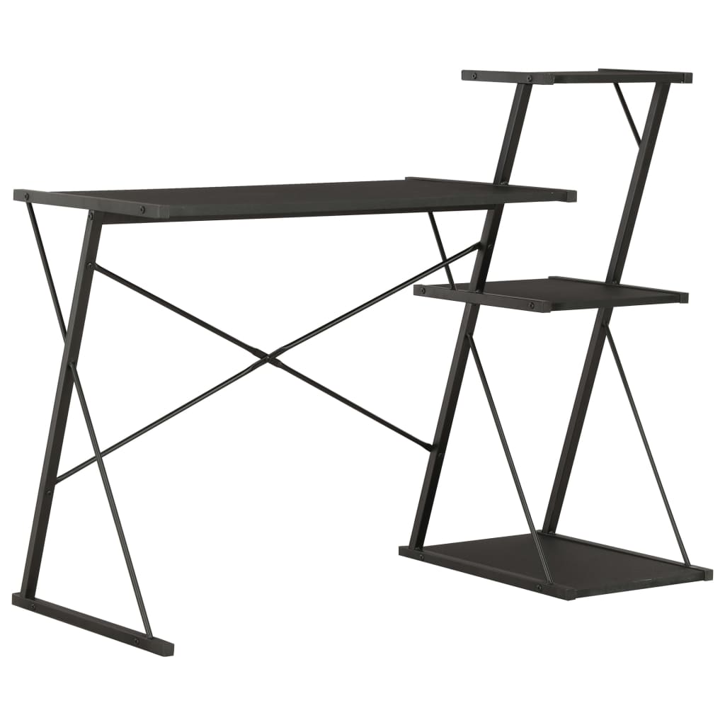 Bureau met schap 116x50x93 cm zwart is nu te koop bij PeponiXL, paradijselijk wonen!