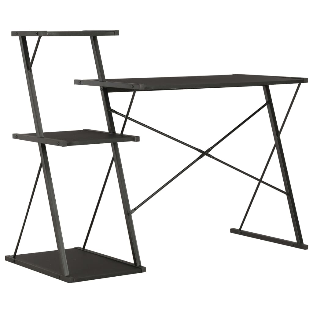 Bureau met schap 116x50x93 cm zwart is nu te koop bij PeponiXL, paradijselijk wonen!
