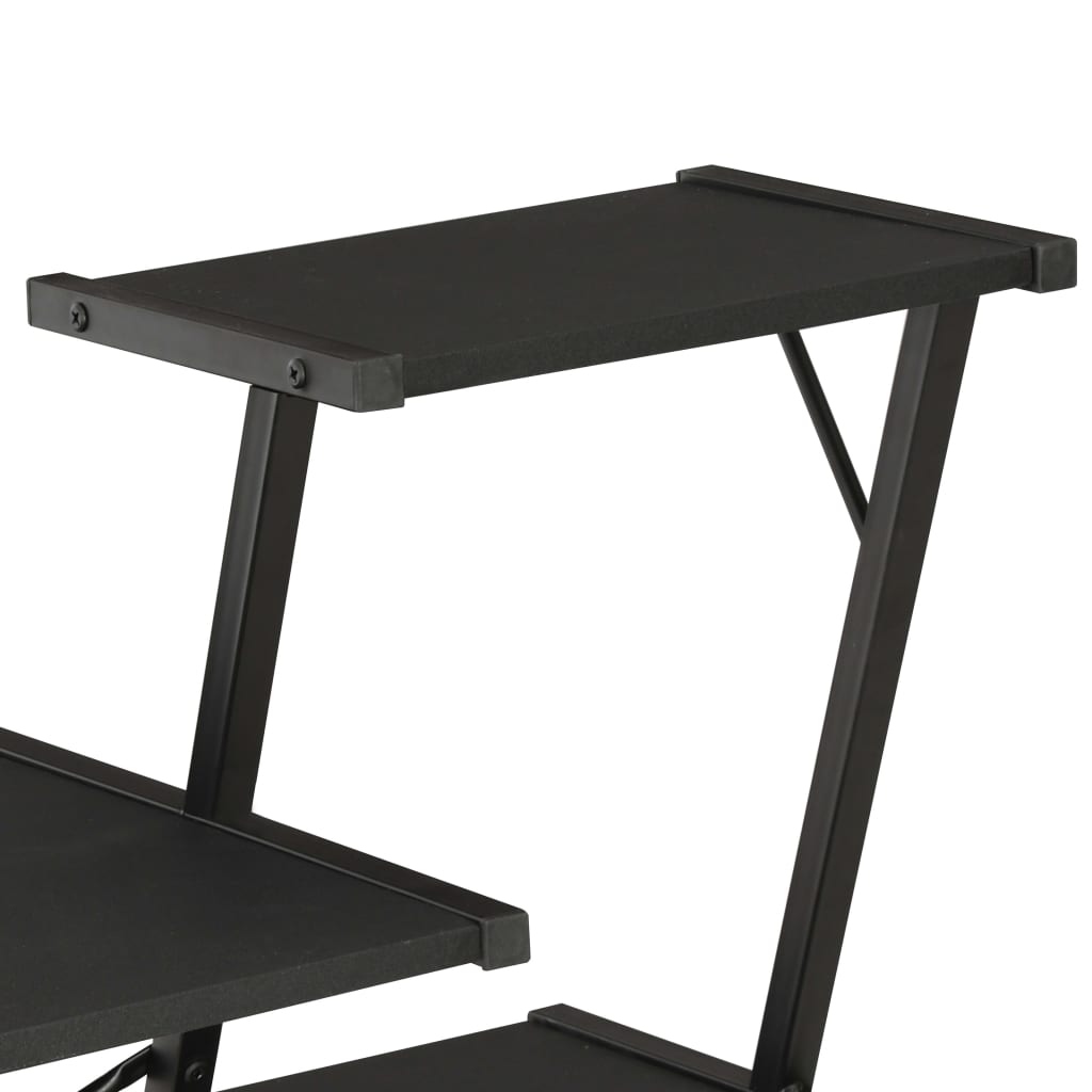 Bureau met schap 116x50x93 cm zwart is nu te koop bij PeponiXL, paradijselijk wonen!