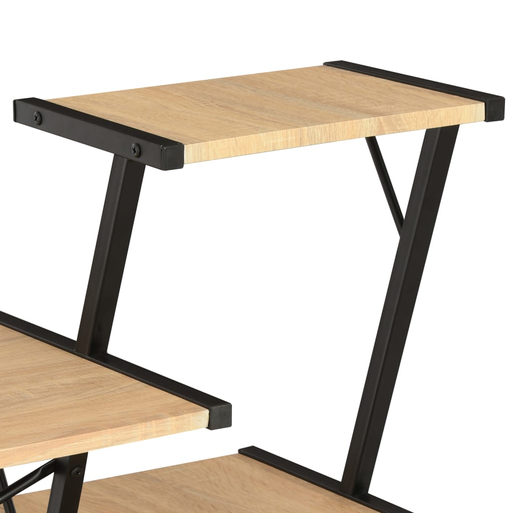 Bureau met schap 116x50x93 cm zwart en eikenkleurig is nu te koop bij PeponiXL, paradijselijk wonen!