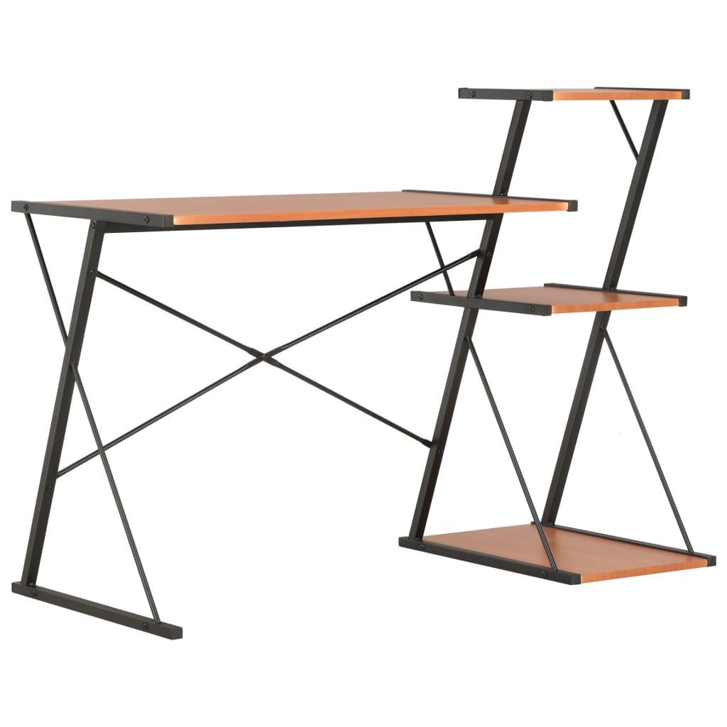 Bureau met schap 116x50x93 cm zwart en bruin is nu te koop bij PeponiXL, paradijselijk wonen!