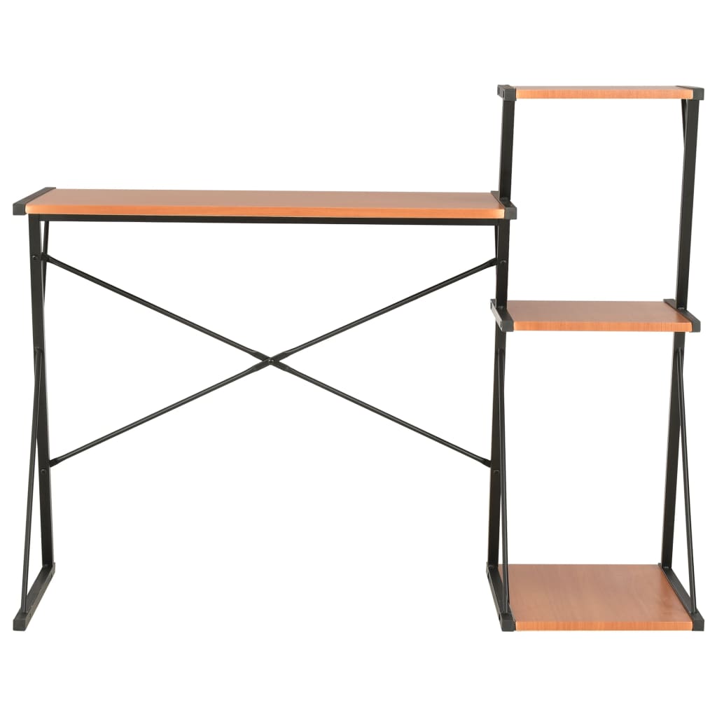 Bureau met schap 116x50x93 cm zwart en bruin is nu te koop bij PeponiXL, paradijselijk wonen!