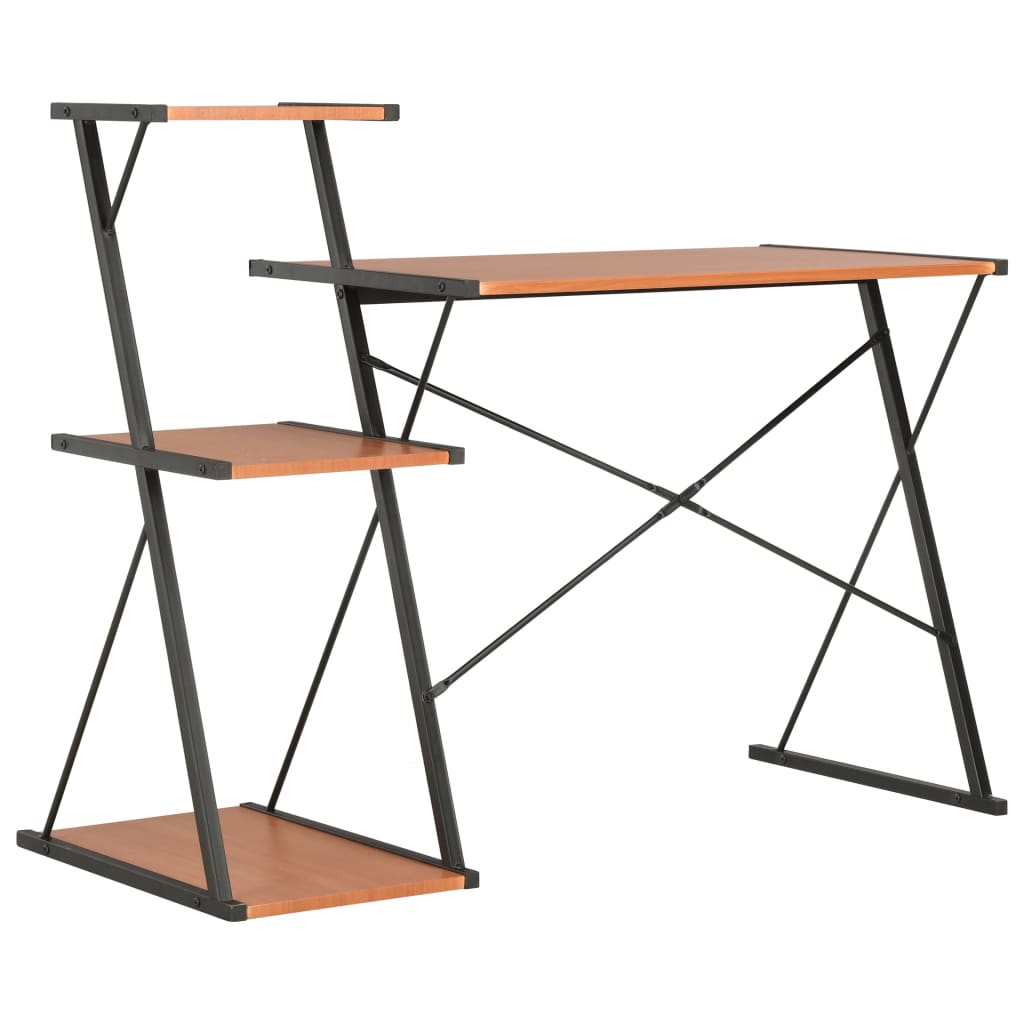 Bureau met schap 116x50x93 cm zwart en bruin is nu te koop bij PeponiXL, paradijselijk wonen!
