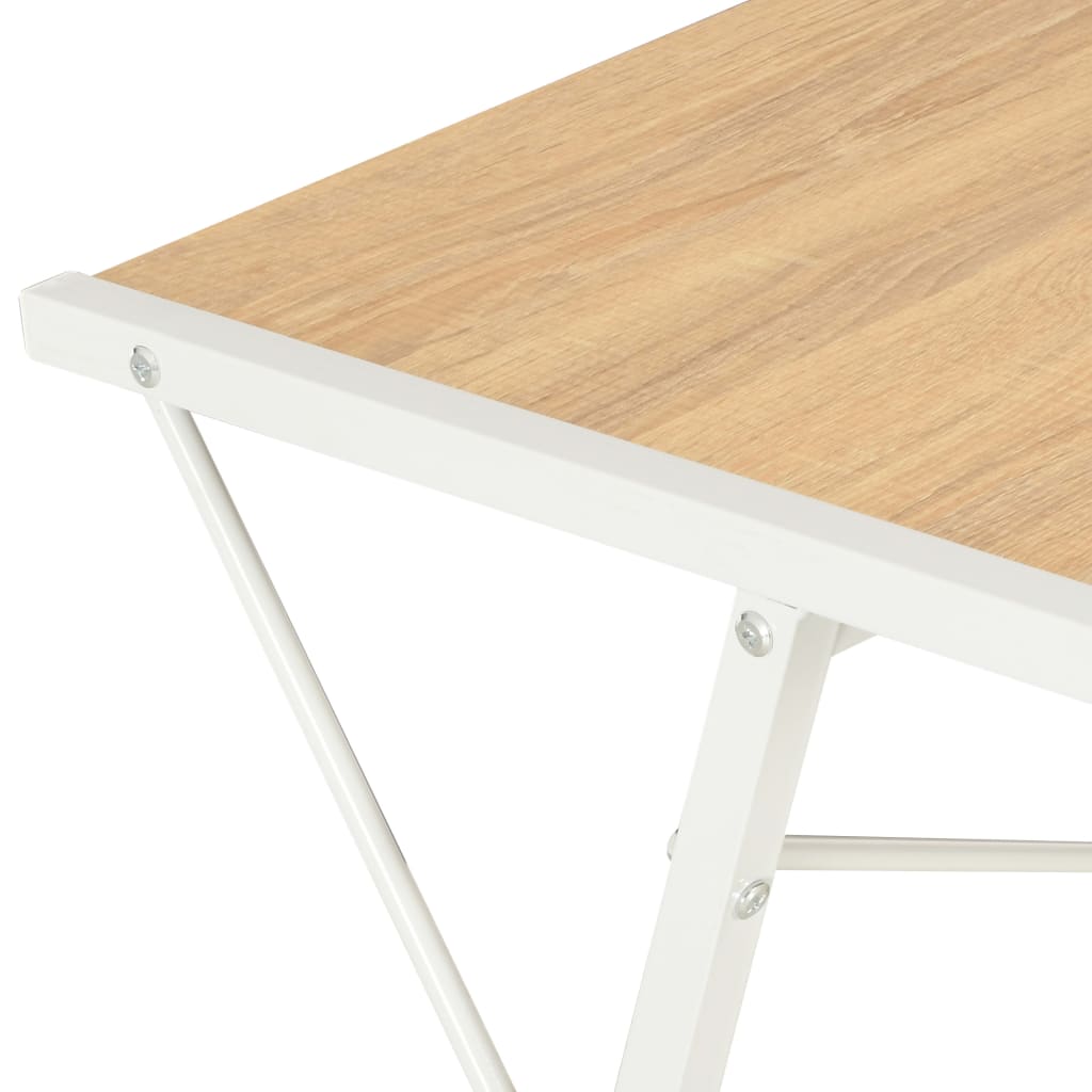 Bureau met schap 116x50x93 cm wit en eikenkleurig is nu te koop bij PeponiXL, paradijselijk wonen!