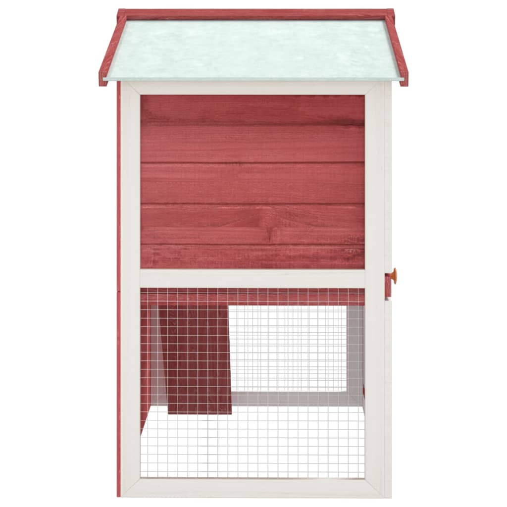 Konijnenhok voor buiten met 3 deuren hout rood is nu te koop bij PeponiXL, paradijselijk wonen!