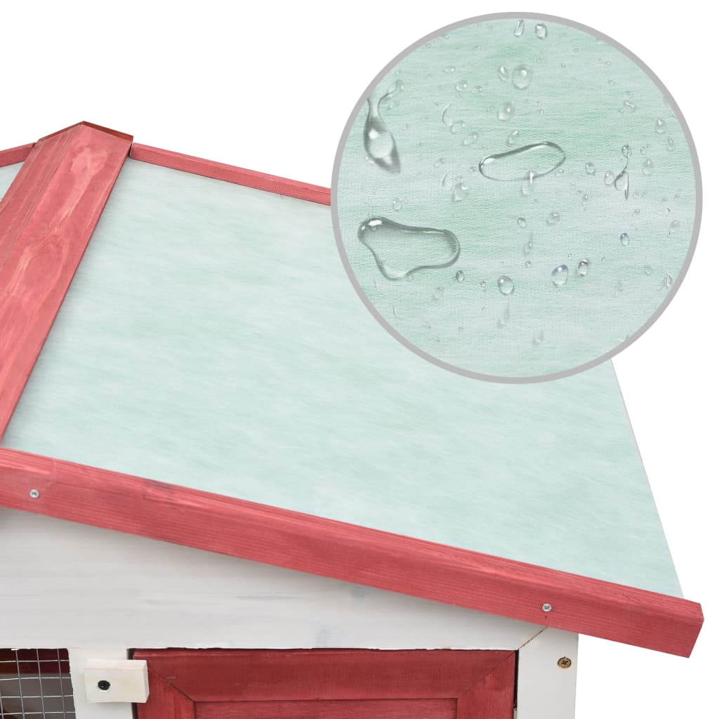 Konijnenhok voor buiten met 3 deuren hout rood is nu te koop bij PeponiXL, paradijselijk wonen!