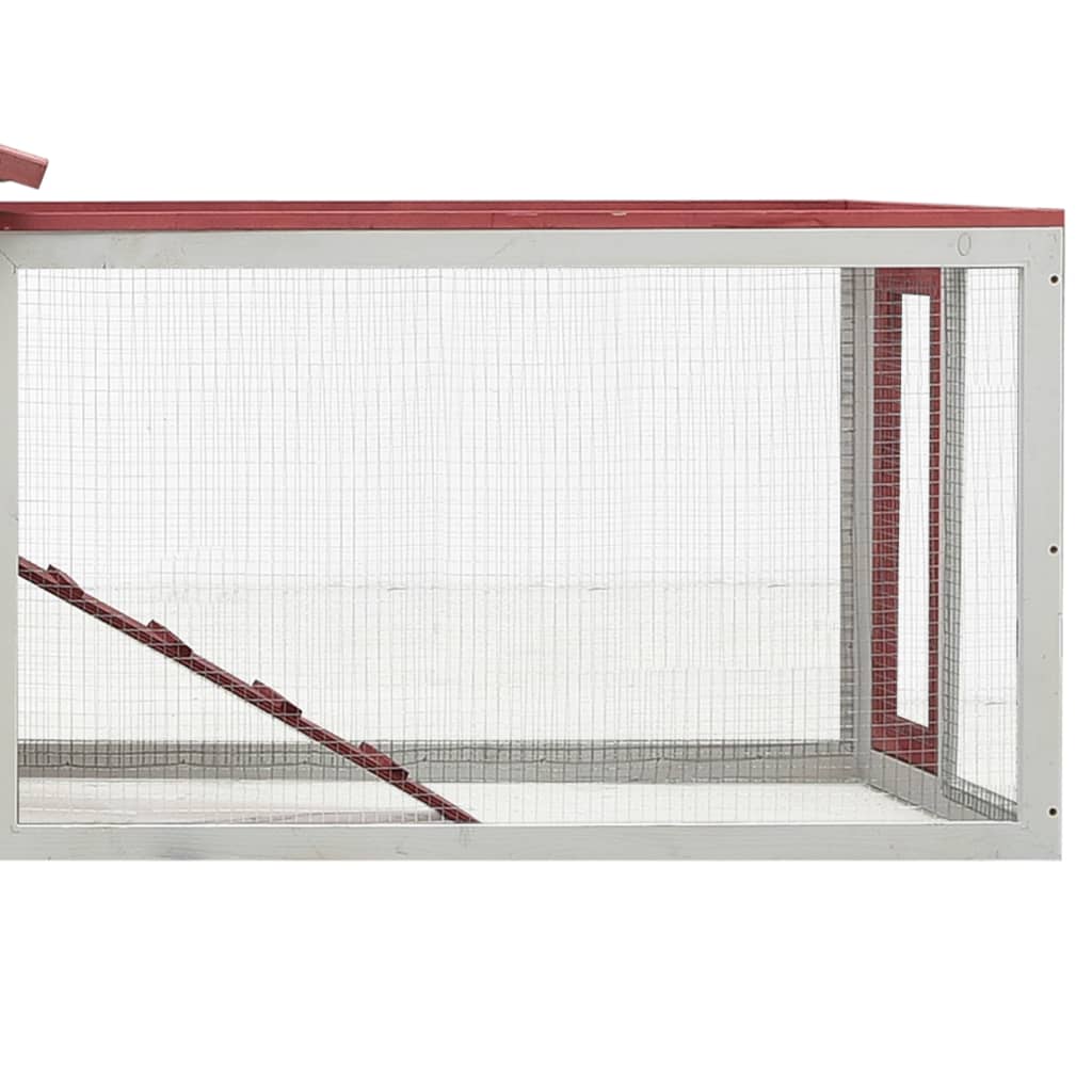 Konijnenhok 310x70x87 cm massief grenen- en vurenhout rood is nu te koop bij PeponiXL, paradijselijk wonen!