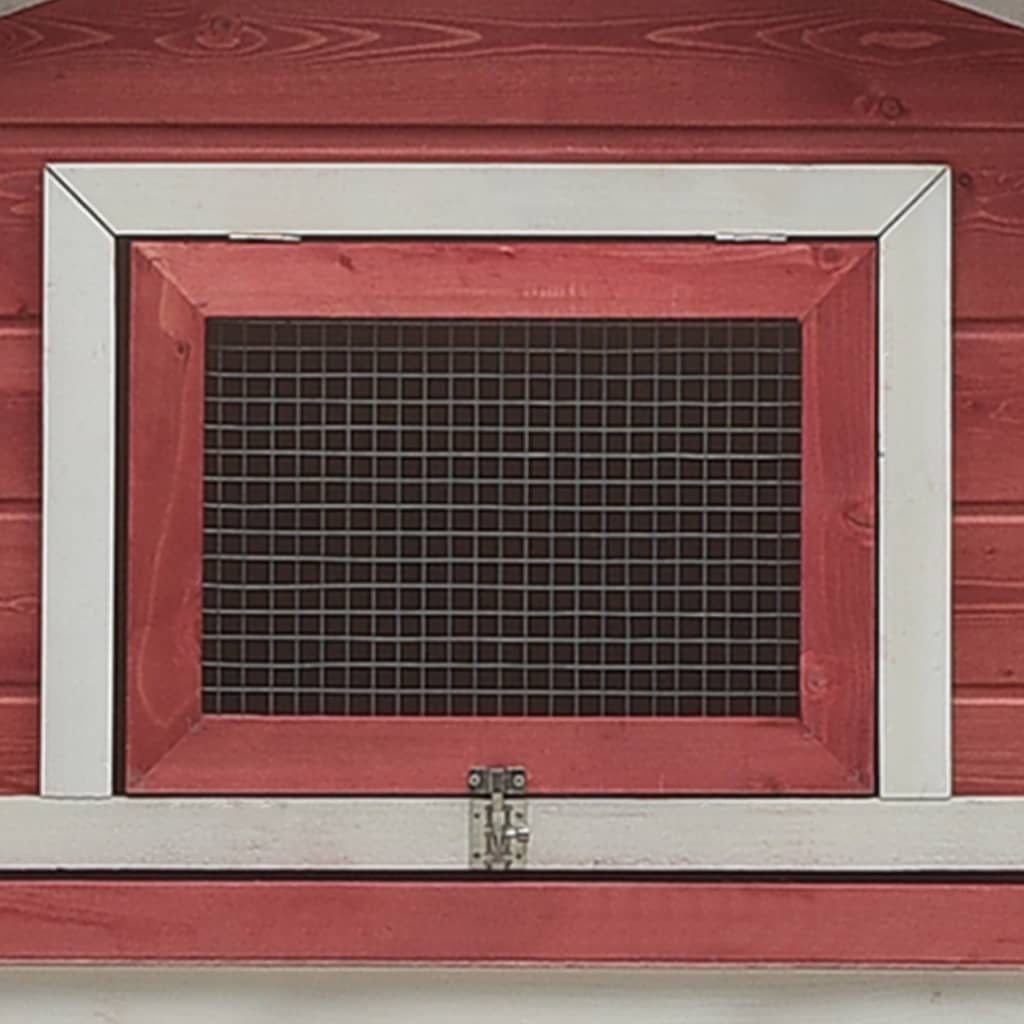 Konijnenhok 310x70x87 cm massief grenen- en vurenhout rood is nu te koop bij PeponiXL, paradijselijk wonen!