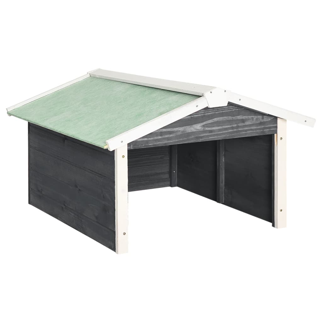 Overkapping voor grasmaaier 72x87x50 cm vurenhout grijs en wit is nu te koop bij PeponiXL, paradijselijk wonen!