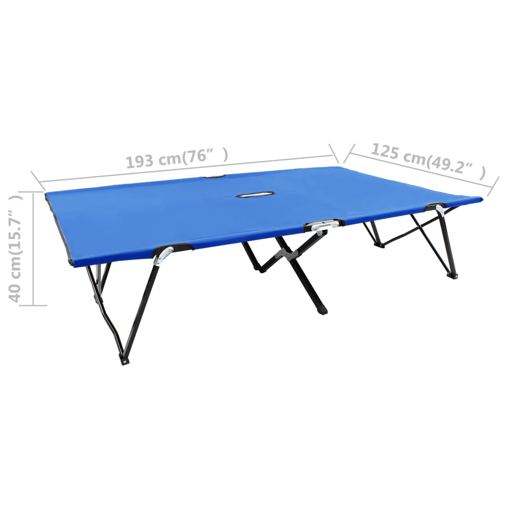 Ligbed 2-persoons inklapbaar staal blauw is nu te koop bij PeponiXL, paradijselijk wonen!