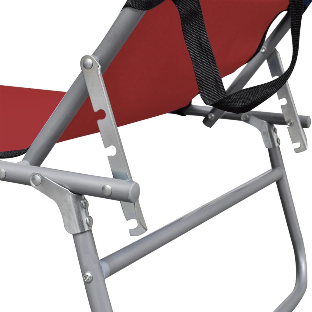 Ligbed inklapbaar met luifel aluminium rood is nu te koop bij PeponiXL, paradijselijk wonen!