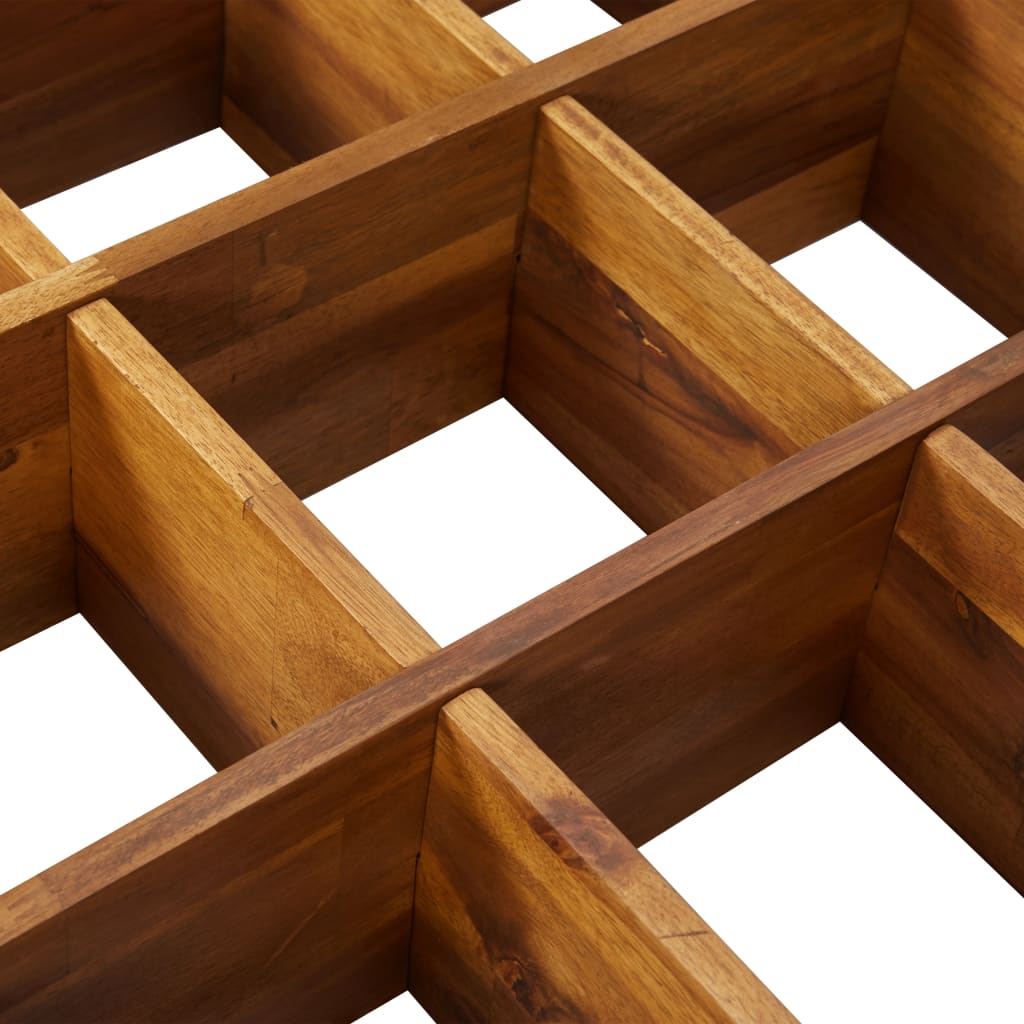 Kruidenplantenbak verhoogd 60x60x15 cm massief acaciahout is nu te koop bij PeponiXL, paradijselijk wonen!