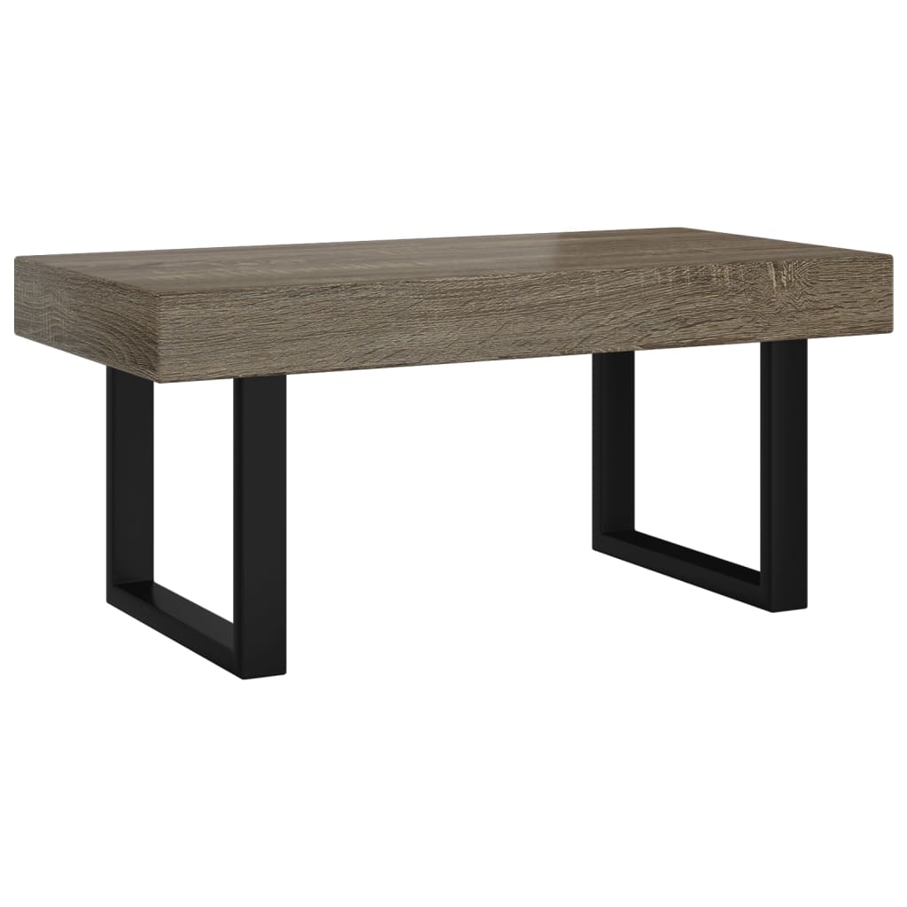 Salontafel 90x45x40 cm MDF en ijzer grijs en zwart is nu te koop bij PeponiXL, paradijselijk wonen!