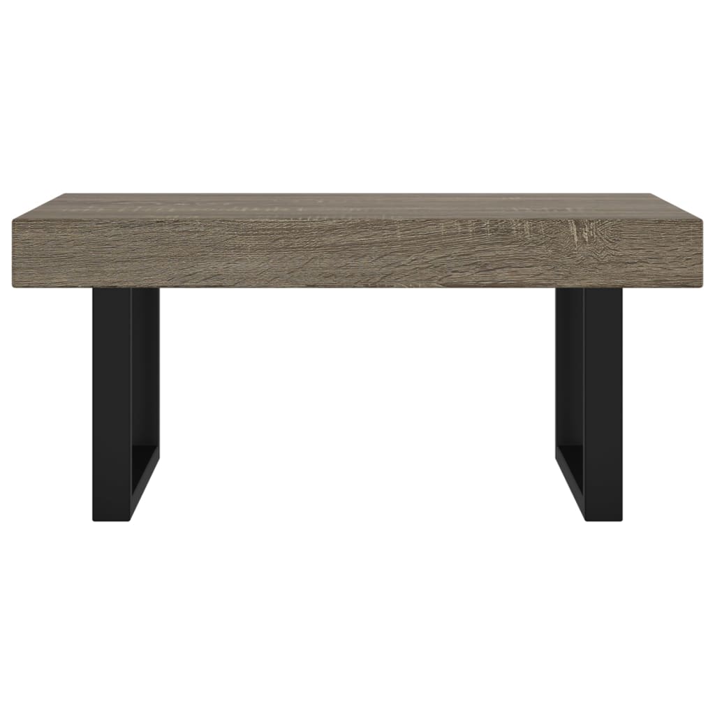 Salontafel 90x45x40 cm MDF en ijzer grijs en zwart is nu te koop bij PeponiXL, paradijselijk wonen!