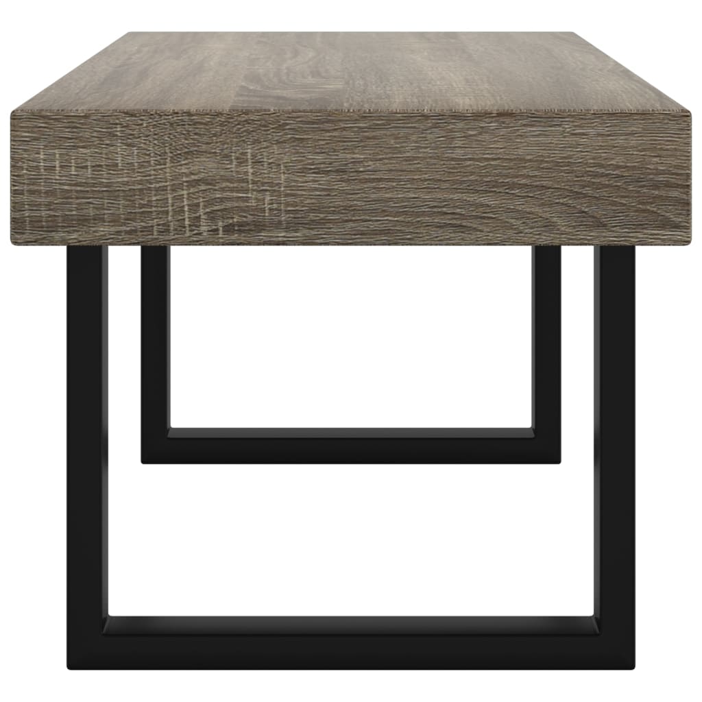 Salontafel 90x45x40 cm MDF en ijzer grijs en zwart is nu te koop bij PeponiXL, paradijselijk wonen!