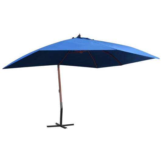 Zweefparasol met houten paal 400x300 cm blauw is nu te koop bij PeponiXL, paradijselijk wonen!