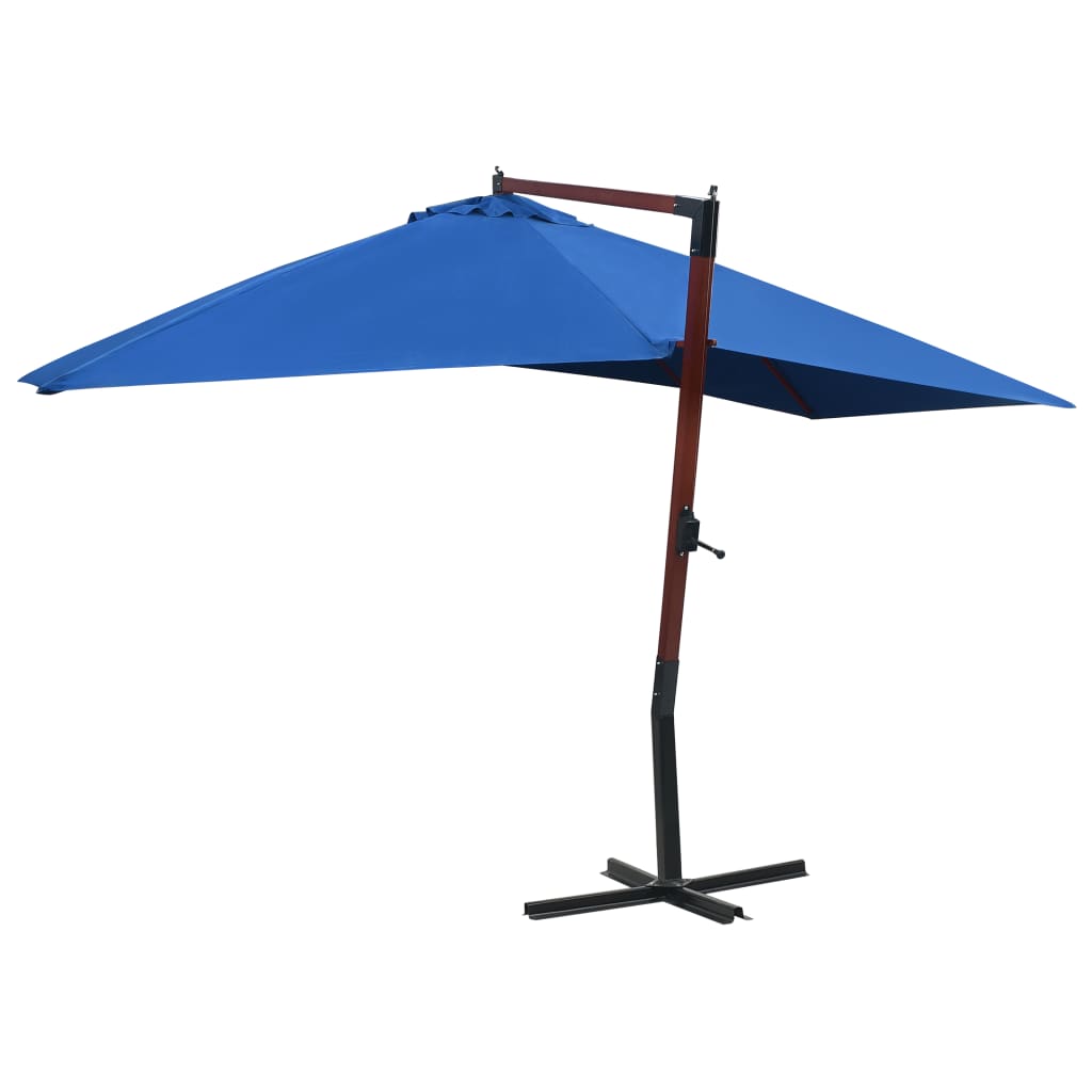 Zweefparasol met houten paal 400x300 cm blauw is nu te koop bij PeponiXL, paradijselijk wonen!
