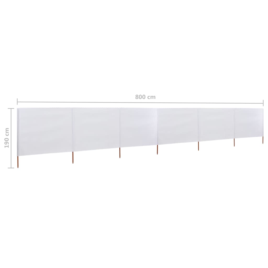 Windscherm 6-panelen 800x160 cm stof zandwit is nu te koop bij PeponiXL, paradijselijk wonen!
