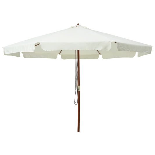 Parasol met houten paal 330 cm zandwit is nu te koop bij PeponiXL, paradijselijk wonen!
