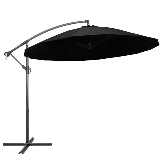 Zweefparasol met aluminium paal 3 m zwart is nu te koop bij PeponiXL, paradijselijk wonen!