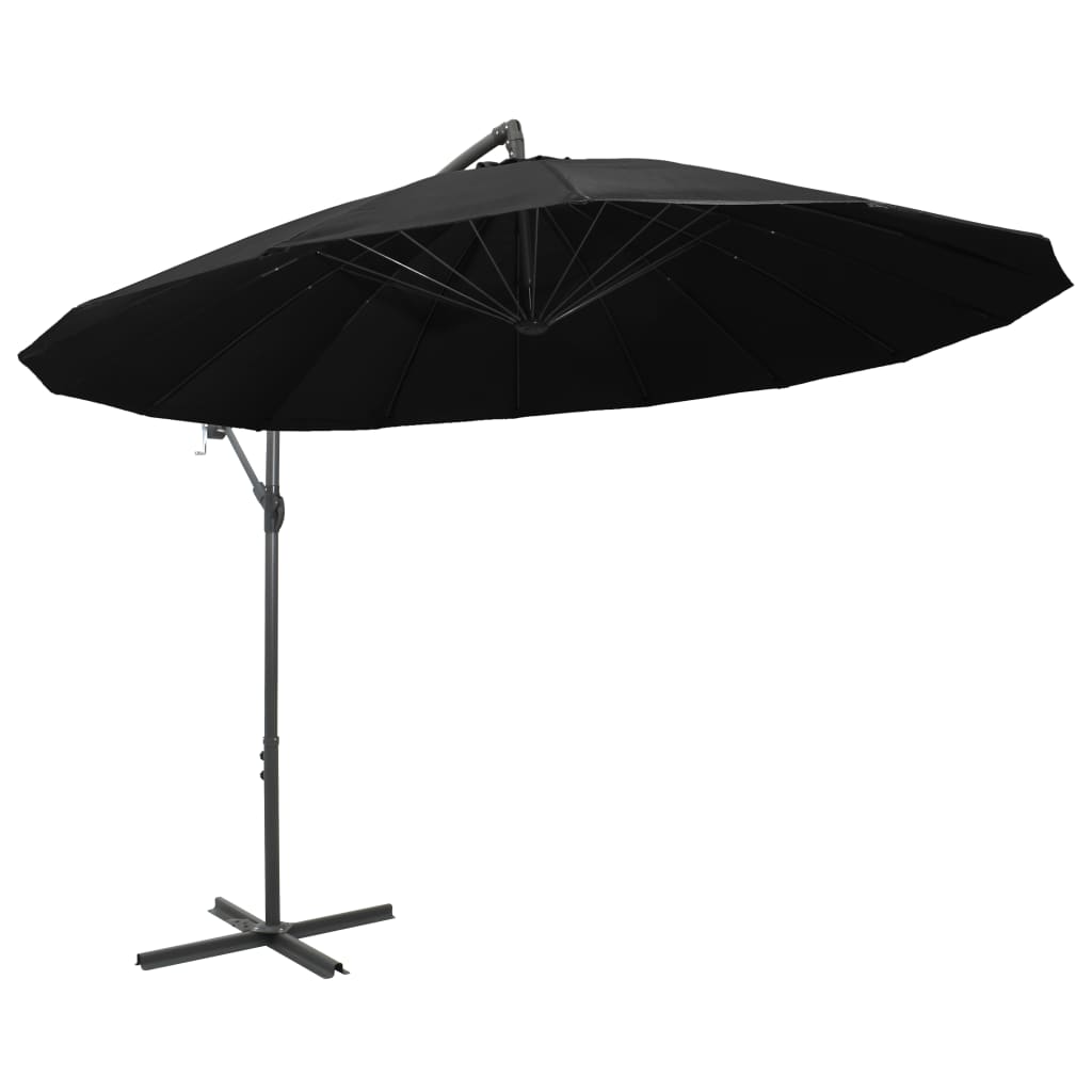 Zweefparasol met aluminium paal 3 m zwart is nu te koop bij PeponiXL, paradijselijk wonen!