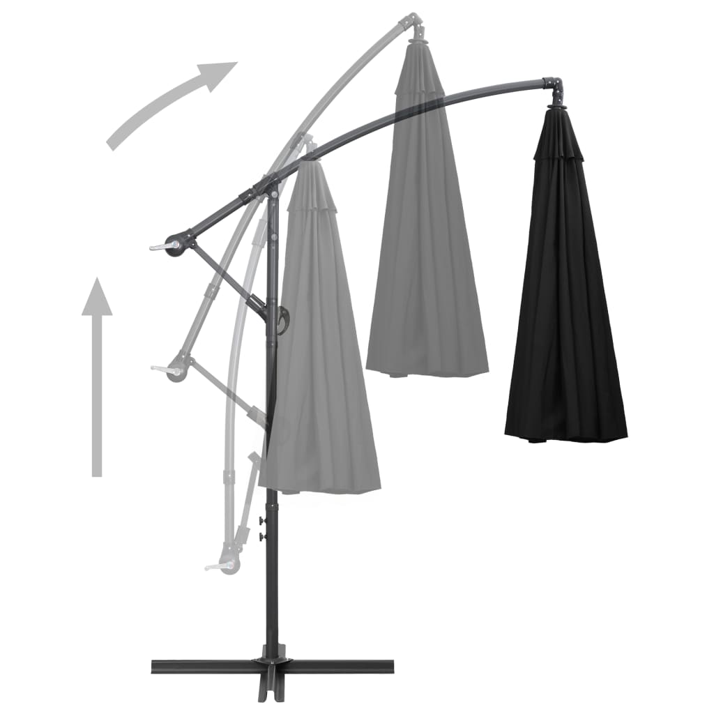 Zweefparasol met aluminium paal 3 m zwart is nu te koop bij PeponiXL, paradijselijk wonen!