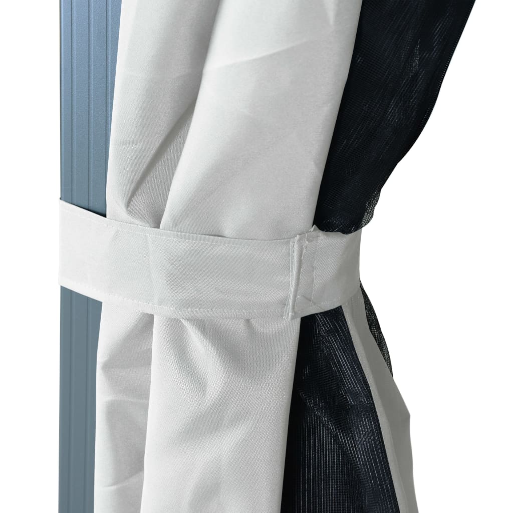 Prieel met gordijn 300x300 cm aluminium crème is nu te koop bij PeponiXL, paradijselijk wonen!