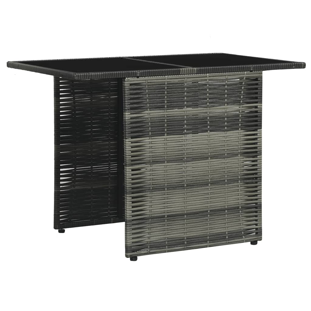 3-delige Bistroset met kussens poly rattan grijs is nu te koop bij PeponiXL, paradijselijk wonen!