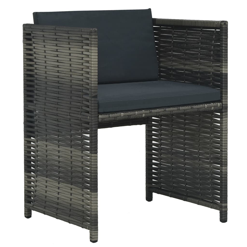3-delige Bistroset met kussens poly rattan grijs is nu te koop bij PeponiXL, paradijselijk wonen!